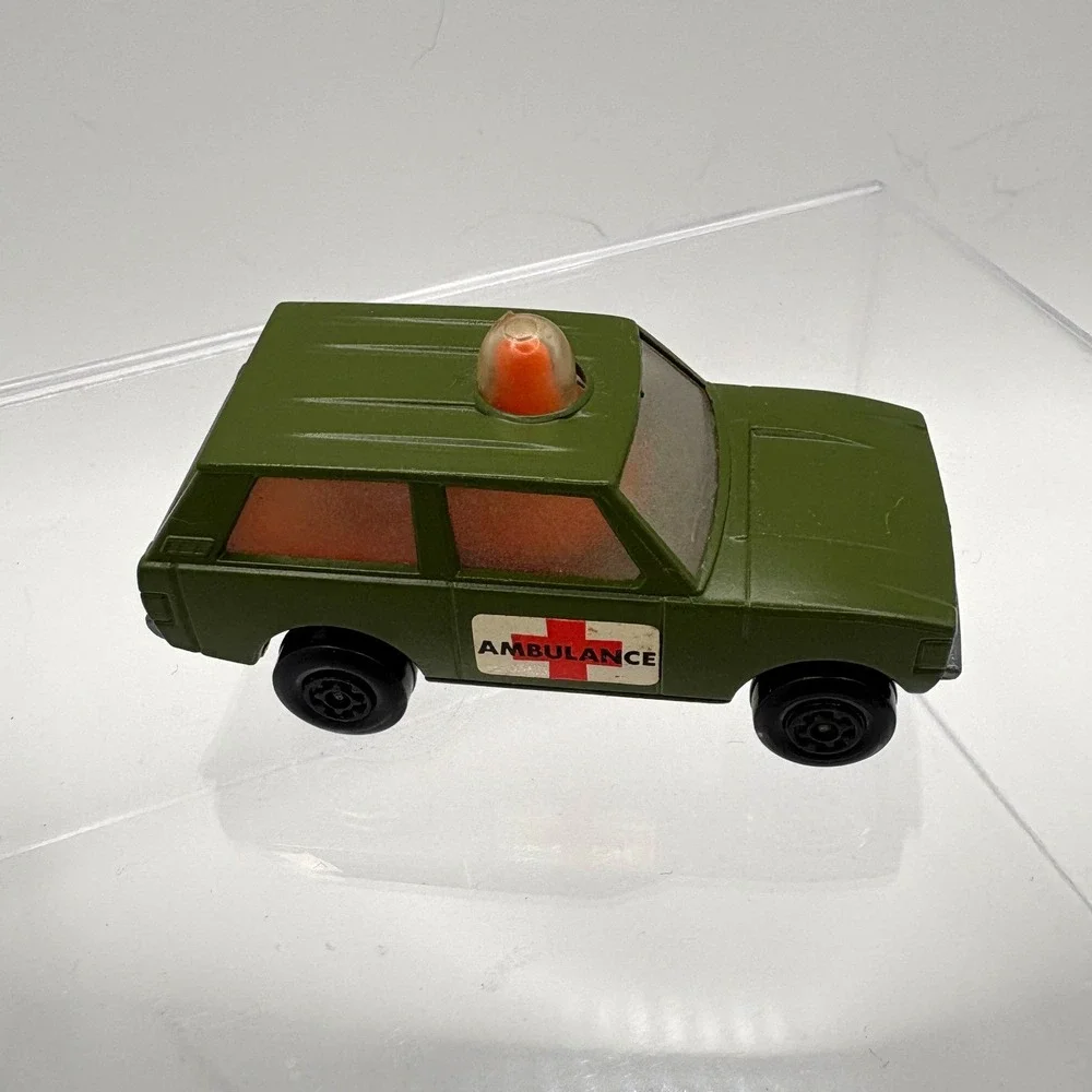 Matchbox Rolamatics No 20 Police Patrol Military Ambulance Olive Green 1975 UK